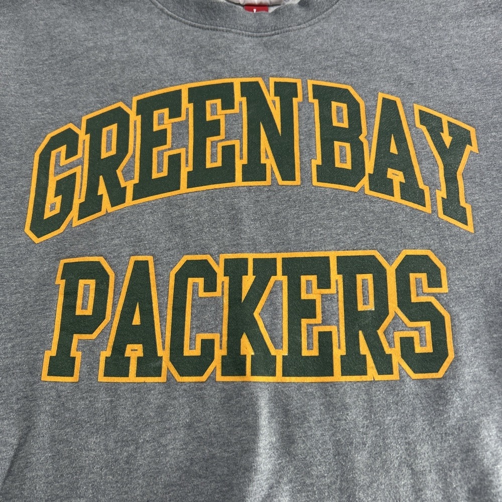 Mitchell Ness Sweatshirt Adults L Gray Throwback Fleece Greenbay Packers - Picture 3 of 15